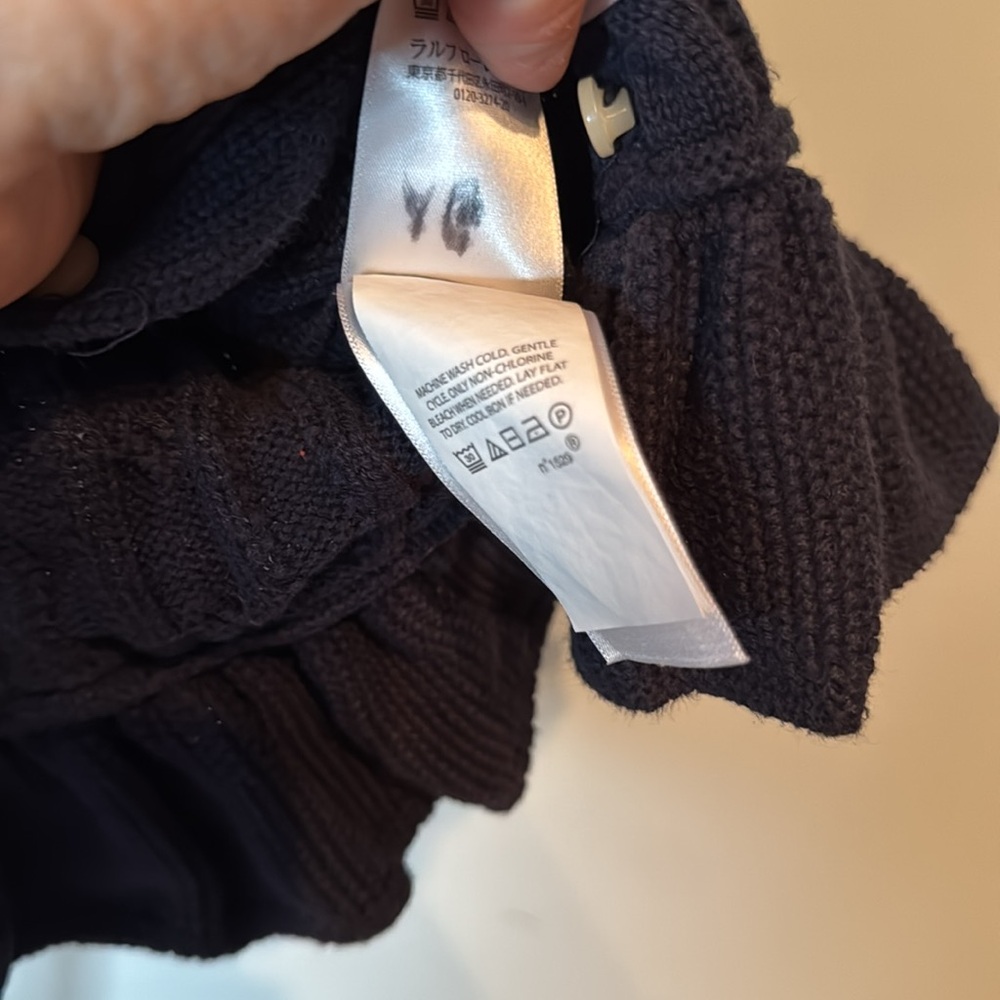 Ralph Lauren POLO Girls Sweater Size 4/4T Combed Cotton Peplum Cardigan - Picture 6 of 6